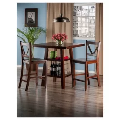 3pc Orlando 2 Shelves Counter Height Dining Set Wood/Walnut - Winsome -Furniture Specialty Store GUEST 614b8e91 af8f 4369 9ff9 8df89c314259