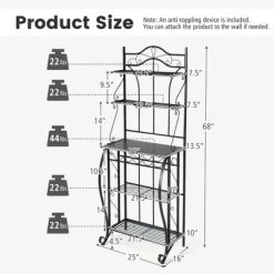Costway 5-Tier Metal Kitchen Bakers Rack Microwave Storage Rack Oven Stand With Wine Organizer 13 Costway 5-Tier Metal Kitchen Bakers Rack Microwave Storage Rack Oven Stand With Wine Organizer -Furniture Specialty Store GUEST 618bcf96 b2fa 447d ab9a b8afbe909e76