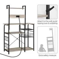 Yaheetech 4-Tier 55" Kitchen Baker's Rack With Power Outlet -Furniture Specialty Store GUEST 61d7b03f 0099 4c12 b6f2 13944bf76ed2