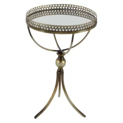 Metal And Glass Round Pedestal Table Gold - Olivia & May 22 Metal And Glass Round Pedestal Table Gold - Olivia & May -Furniture Specialty Store GUEST 624935f5 512f 4c0b aa48 5515ed961b0c