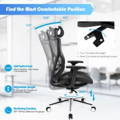 Costway Ergonomic Office Chair High-Back Mesh Chair W/Adjustable Lumbar Support 16 Costway Ergonomic Office Chair High-Back Mesh Chair W/Adjustable Lumbar Support -Furniture Specialty Store GUEST 625eac8b 57c3 4d85 a154 4a5a8e0f20d2