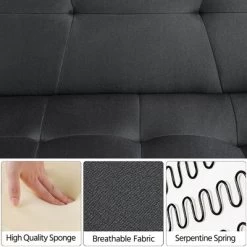 Yaheetech Fabric Futon Sofa Bed With Armrest Adjustable Backrest For Living Room 17 Yaheetech Fabric Futon Sofa Bed With Armrest Adjustable Backrest For Living Room -Furniture Specialty Store GUEST 6294549c 6b7d 4d68 bae9 281da36b1848