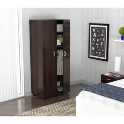 2 Door Wardrobe/Armoire Espresso - Inval -Furniture Specialty Store GUEST 62d1fd46 60e9 4b9e 9060 c807f8a73faa