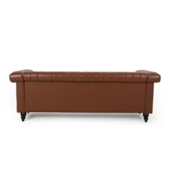 Drury Contemporary Channel Stitch 3 Seater Sofa With Nailhead Trim - Christopher Knight Home -Furniture Specialty Store GUEST 62f9f028 490f 4c6d 842e 2785e9b9c672