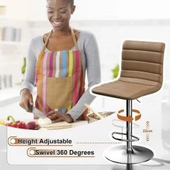 Hywela Bar Stools, Modern PU Leather Adjustable Swivel Barstools, Armless Kitchen Island Counter Bar Stools With Bigger Base, Set Of 2,Stylish- The Pop Home -Furniture Specialty Store GUEST 62fde1ff ae9c 481c a53f 94699f894b2f