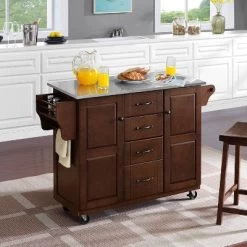 Eleanor Stainless Steel Top Kitchen Cart Mahogany/Stainless Steel - Crosley 17 Eleanor Stainless Steel Top Kitchen Cart Mahogany/Stainless Steel - Crosley -Furniture Specialty Store GUEST 6315f1c0 7835 4a94 b666 92a1e1c08e7c