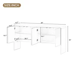 Minimalist Style 60" Sideboard With 4 Doors And Rebound Device For Living Room And Entryway-ModernLuxe -Furniture Specialty Store GUEST 634b37b7 1c01 4e72 960b 84105ba711f8