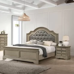 3pc Kritan Bed With 2 Nightstands Antique Warm Gray - HOMES: Inside + Out -Furniture Specialty Store GUEST 645ef5e2 ba9d 47ce bd32 fdd34bafacec