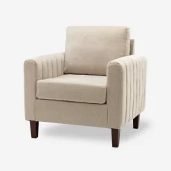 Deionides Tufted Wooden Upholstered Comfy Club Chair For Bedroom And Living Room With Wood Legs | ARTFUL LIVING DESIGN -Furniture Specialty Store GUEST 64c70d4b 6598 4196 b1d0 659e8e9fd7d4