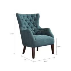 Lilith Button Tufted Wing Chair - Teal -Furniture Specialty Store GUEST 6553bf21 996d 4096 9d73 e4483486c5ce