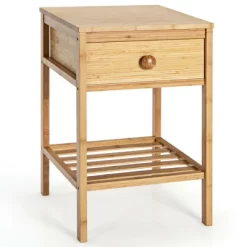 Costway Bamboo Nightstand Natural Side End Table W/Drawer For Living Room Bedroom -Furniture Specialty Store GUEST 6634eff2 69c9 452f 9503 472d9b5850c3