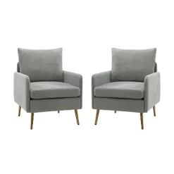 Set Of 2 Giovann Wooden Upholstered Accent Chair Comfy Armchair | Karat Home -Furniture Specialty Store GUEST 66664e87 8b65 49a5 bead 053ff7ee9338