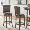 Set Of 2 Tara 30" Swivel Counter Height Barstools Brown - Buylateral