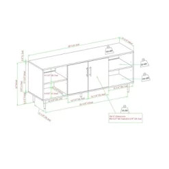 Angelo Modern 2 Door Bookmatch TV Stand For TVs Up To 65" Ash Brown/White - Saracina Home -Furniture Specialty Store GUEST 66bfc7d1 f755 4abe a5f6 ed74dc76f088