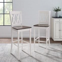 Set Of 2 Shelby Barstools Distressed White - Crosley -Furniture Specialty Store GUEST 67157215 6fd4 460e a537 110dcd04c222