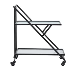 Industrial Metal Bar Cart Black - Olivia & May -Furniture Specialty Store GUEST 68492fb0 fb59 4de0 87f7 a12b07bf8a5b