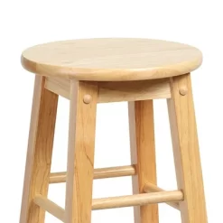 PJ Wood Classic Round Seat 29" Tall Kitchen Counter Stools For Homes, Dining Spaces, And Bars With Backless Seats & 4 Square Legs, Natural (Set Of 4) -Furniture Specialty Store GUEST 689eb85e 0c41 4775 a1f2 99b6c1f7517a