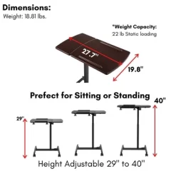 BIRDROCK HOME Adjustable Mobile Laptop Stand - Brown -Furniture Specialty Store GUEST 68a6c969 82ef 49b4 81b3 a4214b84fa77