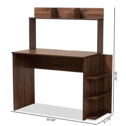Garnet Wood Desk With Shelves Walnut/Brown - Baxton Studio -Furniture Specialty Store GUEST 68be6238 c736 4bf8 9f9a 67e79504a730