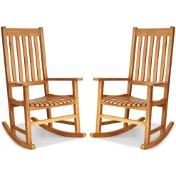 Costway 2PCS Wood Rocking Chair Porch Rocker High Back Garden Seat Indoor Outdoor -Furniture Specialty Store GUEST 6921e2e1 2191 4707 a122 8e5834fe27b6