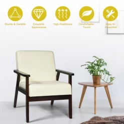 Costway Set Of 2 Fabric Accent Armchair Solid Wood Upholstered Lounge Chair YellowBeigeGrey OrangeBlueGrey -Furniture Specialty Store GUEST 69a952be dd15 40ea 951b 465dbf5d170f