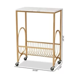 Jacek Metal Wine Cart With Marble Tabletop Gold - Baxton Studio -Furniture Specialty Store GUEST 69cc7d57 29dd 4d4e a85e 6b30568ded3d