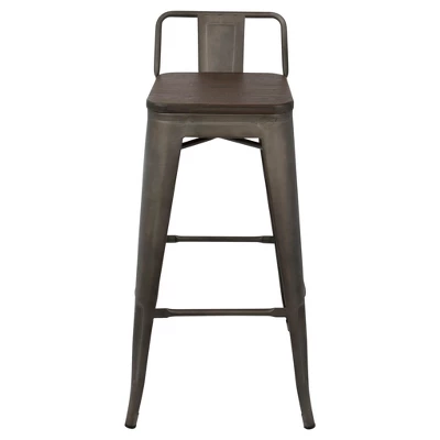 Set Of 2 30" Oregon Industrial Low Back Barstools - LumiSource 6 Set Of 2 30" Oregon Industrial Low Back Barstools - LumiSource - Image 4