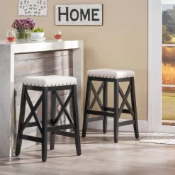 Set Of 2 Greely Farmhouse Barstools - Christopher Knight Home