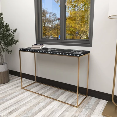 Eclectic Wood Console Table Gold - Olivia & May 18 Eclectic Wood Console Table Gold - Olivia & May - Image 16