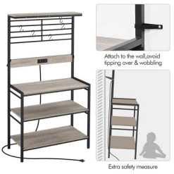 Yaheetech 4-tier 64" H Kitchen Baker's Rack With Power Outlet, Gray 12 Yaheetech 4-tier 64" H Kitchen Baker's Rack With Power Outlet, Gray -Furniture Specialty Store GUEST 6b3d535d 2fb3 498b a387 014ba0a4dd08