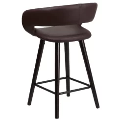 Flash Furniture Brynn Series 24'' High Contemporary Vinyl Rounded Back Counter Height Stool With Cappuccino Wood Frame -Furniture Specialty Store GUEST 6b596b6d aff0 412e 92c8 307e2f05f12b