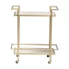 Louise Metal And Marble 2 Tier Wine Cart Gold/White Marble - Baxton Studio -Furniture Specialty Store GUEST 6b5b2770 9cad 4efb 9949 a9dd29e71782