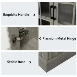 Costway 55'' Buffet Server Table Storage Cabinet Sideboard Glass Doors Adjustable Shelves -Furniture Specialty Store GUEST 6bea9ef0 3d10 4d21 80e1 18d7ffbf568e