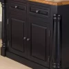 Monarch Kitchen Island With Oak Top Black - Homestyles