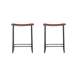 Set Of 2 Easton Saddle Counter Height Barstools Brown/Black - Acessentials -Furniture Specialty Store GUEST 6c8924fc 739a 4828 9b26 286120aefc29