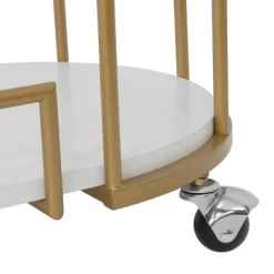 Pavillion 2 Tier Oval Bar Serving Cart Shelves With Glass Mirror Gold - Studio Designs -Furniture Specialty Store GUEST 6c9e28ba 23da 4694 94c0 7eb849a933b0