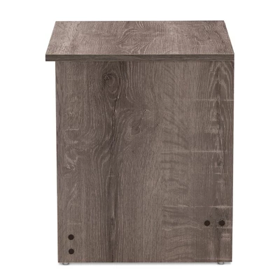 Gallia Modern And Contemporary Oak Finished 2 Drawer Nightstand Brown - Baxton Studio 5 Gallia Modern And Contemporary Oak Finished 2 Drawer Nightstand Brown - Baxton Studio - Image 3