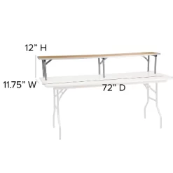 Flash Furniture 72'' X 12'' X 12'' Birchwood Bar Top Riser With Silver Legs -Furniture Specialty Store GUEST 6d1fde3b 7812 470e b09c 02e9d6f58883