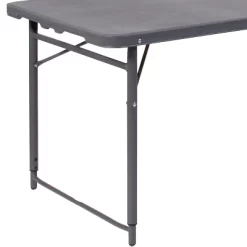 Flash Furniture 4-Foot Height Adjustable Bi-Fold Dark Gray Plastic Folding Table With Carrying Handle -Furniture Specialty Store GUEST 6d980526 4ae5 43a8 ae46 e8d8ca3ebba6