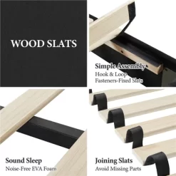 Yaheetech Upholstered Platform Bed Frame With Square Tufted Fabric Headboard -Furniture Specialty Store GUEST 6da46e02 788d 4dec b008 b83b73d07f3f