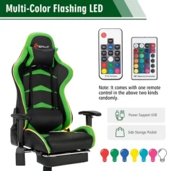 Costway Massage LED Gaming Chair Reclining Racing Chair W/Lumbar Support&Footrest RedBlue -Furniture Specialty Store GUEST 6dc1bf3a 74d1 4cf0 913e 44efd3511f3b