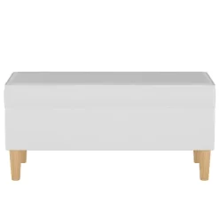 Storage Bench Twill White - Skyline Furniture
