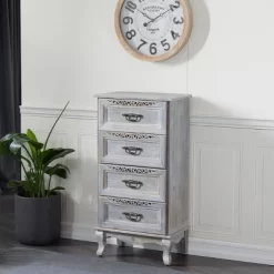 Vintage Metal Cabinet Gray - Olivia & May