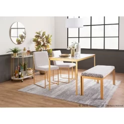 Set Of 2 Highback Fuji Polyester/Steel Dining Chairs Gold/Light Gray - LumiSource -Furniture Specialty Store GUEST 6e5512d8 d5a4 42bc a623 04ee467244ab