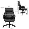 Costway Big & Tall 500lb Massage Office Chair Executive PU Leather Computer Desk Chair Black