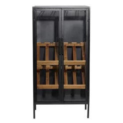 Contemporary Wood Standing Wine Rack Black - Olivia & May -Furniture Specialty Store GUEST 6f134ed7 c1a3 42f6 b0fc b43bd93772a7