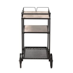 Huntley Wood And Metal Mobile Wine Cart Walnut Brown/Black - Baxton Studio -Furniture Specialty Store GUEST 6f7ad547 616f 4ebf b55c 85ea4f0c3d0b
