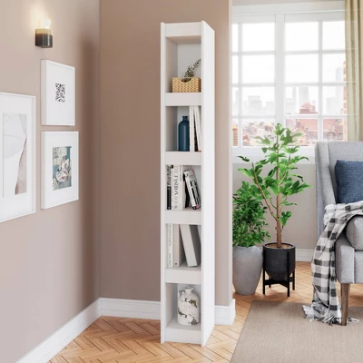 71.65" Parana 5 Shelf Bookcase White - Manhattan Comfort 3 71.65" Parana 5 Shelf Bookcase White - Manhattan Comfort