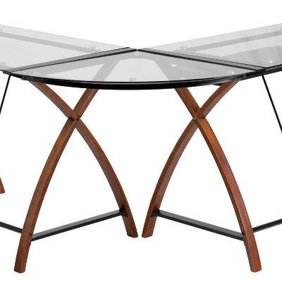 Glass L-Shape Desk With Pull-Out Keyboard Tray - Flash Furniture 6 Glass L-Shape Desk With Pull-Out Keyboard Tray - Flash Furniture - Image 4