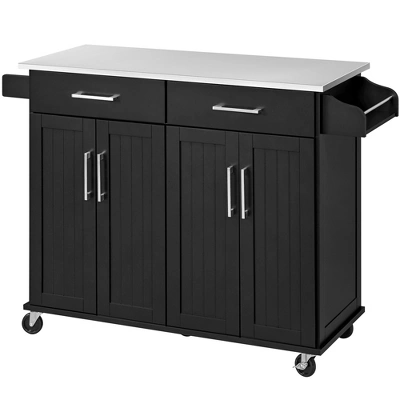 Yaheetech Large Kitchen Cart Kitchen Island On Wheels With Stainless Steel Countertop 10 Yaheetech Large Kitchen Cart Kitchen Island On Wheels With Stainless Steel Countertop - Image 8